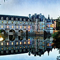 Chenonceau twilight in blue Closer- vintage version